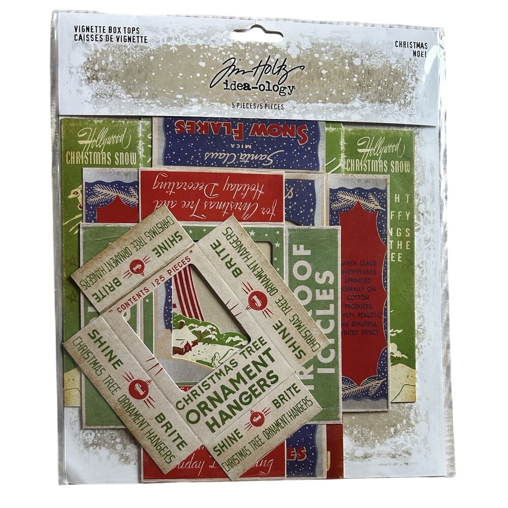 New Tim Holtz Idea-ology Vignette Box Tops Christmas 2019 Retired TH94000 RARE